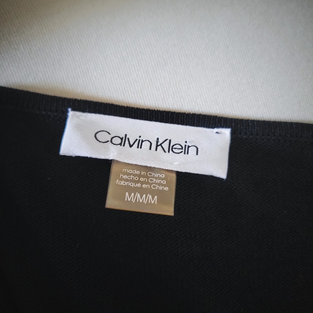 CALVIN KLEIN Womens Black Midi Ruffle Trim Sleeve Sheath Dress - Medium - Picture 8 of 8